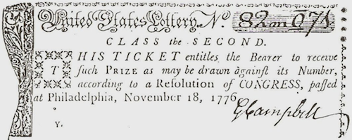 Continental Congress lottery ticket